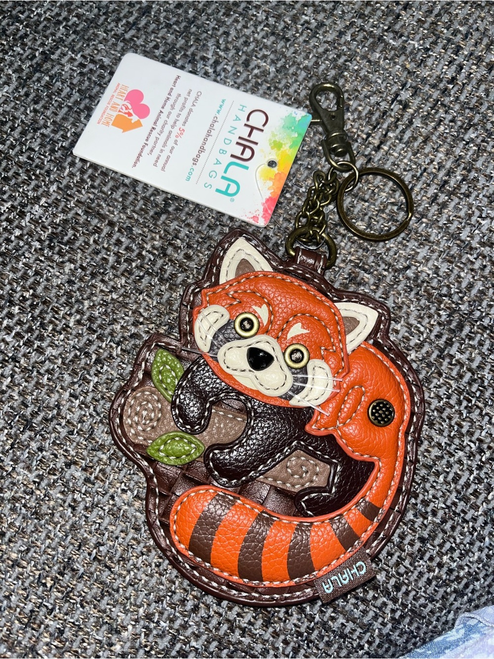 NWT Chala Wilderness Collection keychain is a red panda with zippered coin pouch